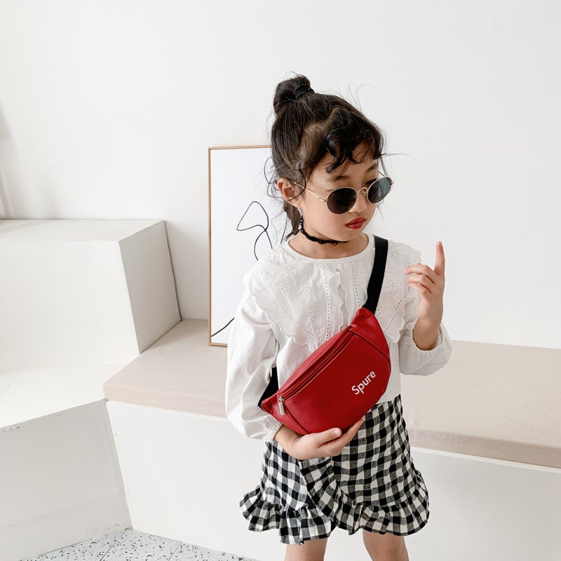 Kindergarten Girl Crossbody Bag Letter Boy Baby Travel Waist Bag Versatile Single-Shoulder Children'S Bag Trendy Cool Children'S Bag - Image 3