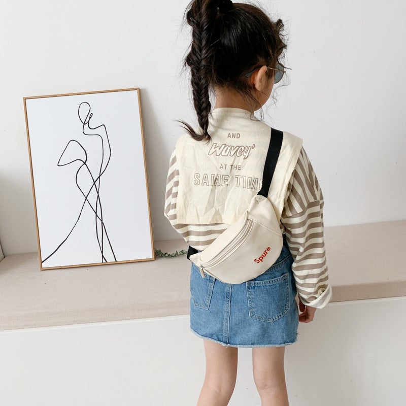 Kindergarten Girl Crossbody Bag Letter Boy Baby Travel Waist Bag Versatile Single-Shoulder Children'S Bag Trendy Cool Children'S Bag - Image 4