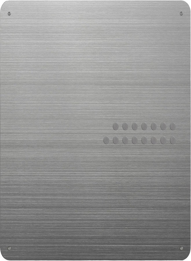 ثري باي ثري سياتل لوحة إعلانات مغناطيسية معدنية بدون إطار من Three by Three Seattle مقاس 15 × 15 بوصة مع 15 مغناطيسًا للمذكرات والصور والقوائم والمزيد في المكتب أو المنزل أو المدرسة (ستانلس ستيل) (32430) - Image 1