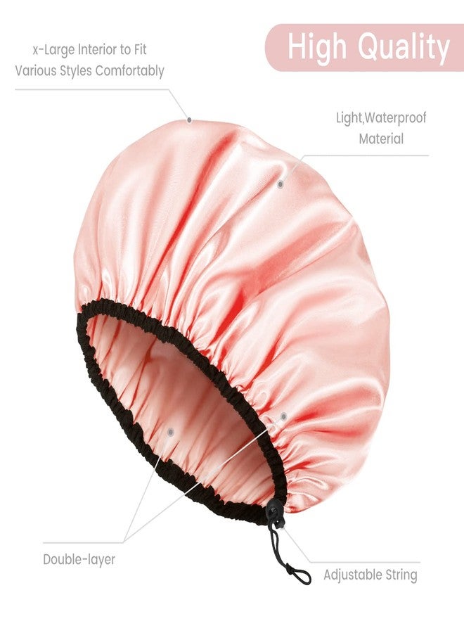 Auban Shower Cap for Women, Adjustable Reusable, Extra Large, Double-Layer Waterproof Bathing Cap, Waterproof Exterior, EVA Lining, Hair Cap for All Hair Lengths, 3 Colors - Image 5