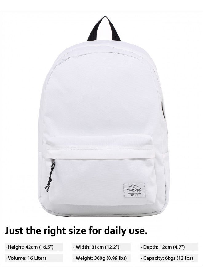 hotstyle HotStyle SIMPLAY Classic School Backpack Bookbag, White  - Image 2