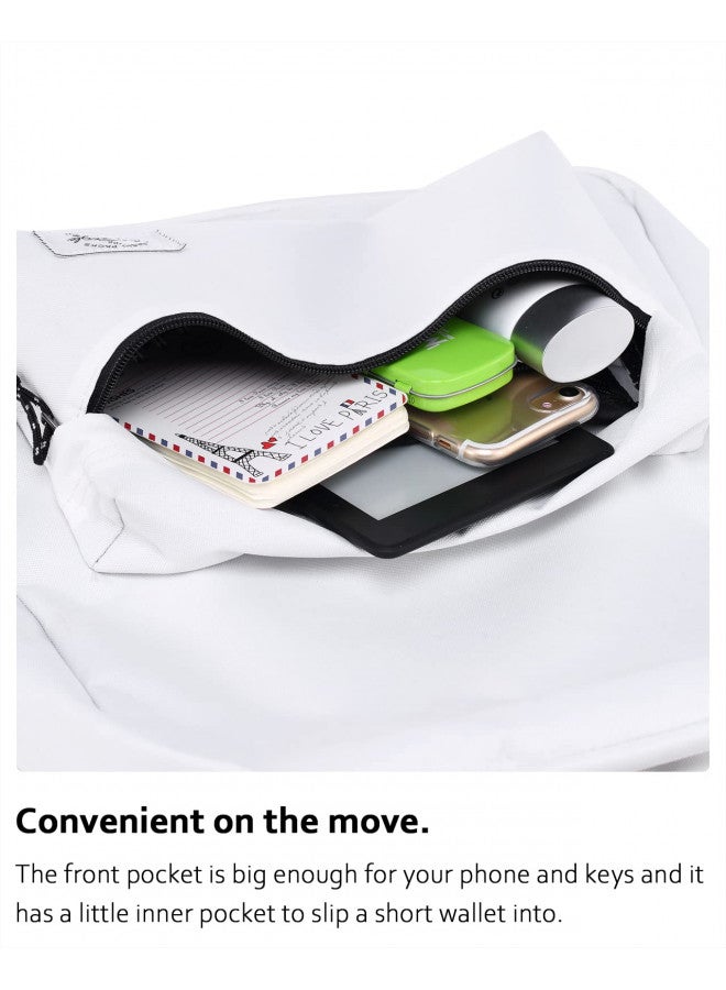hotstyle HotStyle SIMPLAY Classic School Backpack Bookbag, White  - Image 4