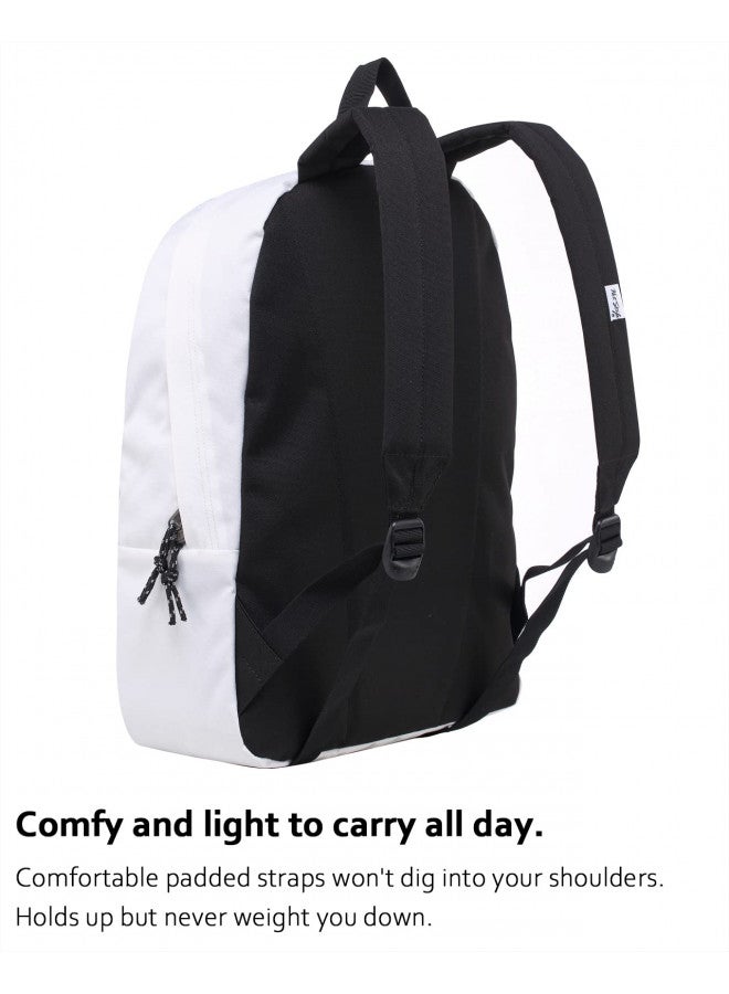 hotstyle HotStyle SIMPLAY Classic School Backpack Bookbag, White  - Image 3