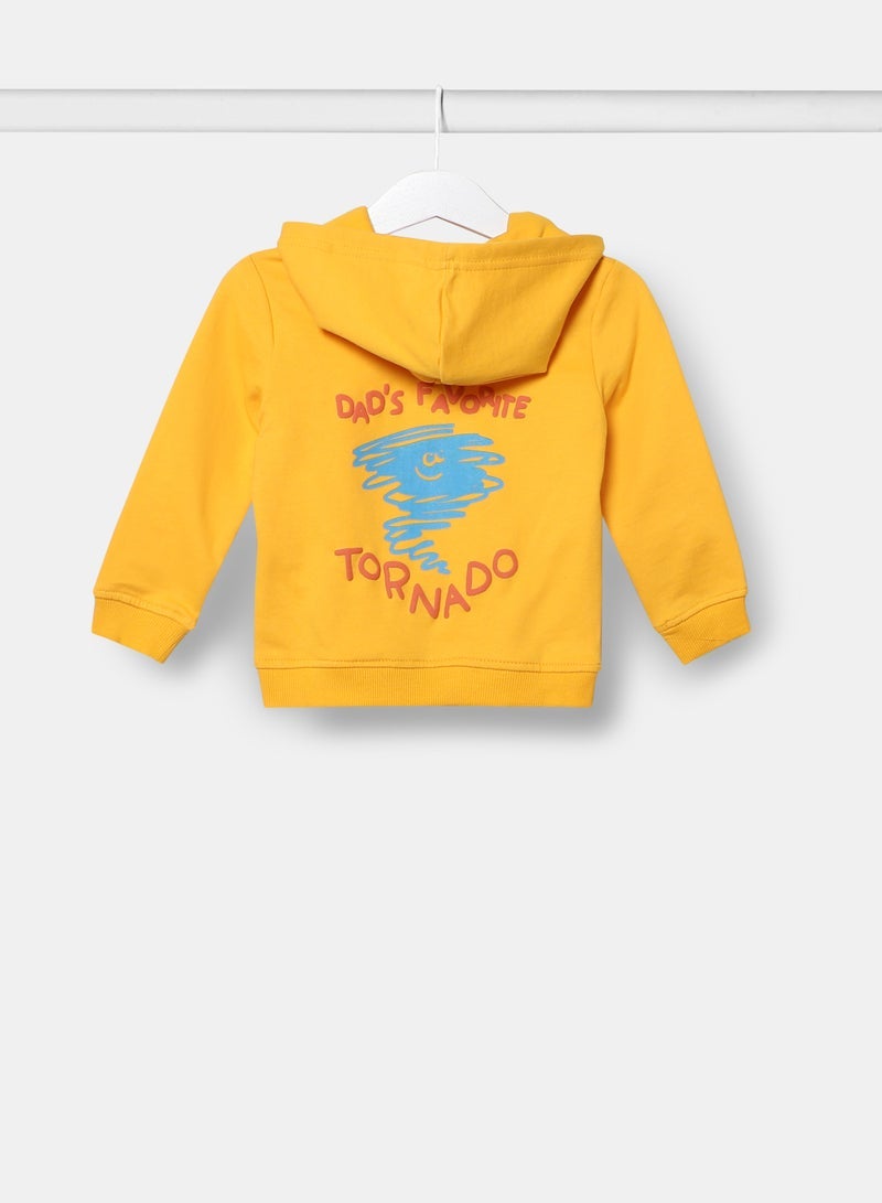Zarafa boys hooded neck sleeve zip through bright yellow - Image 2