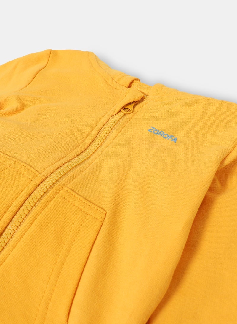 Zarafa boys hooded neck sleeve zip through bright yellow - Image 4