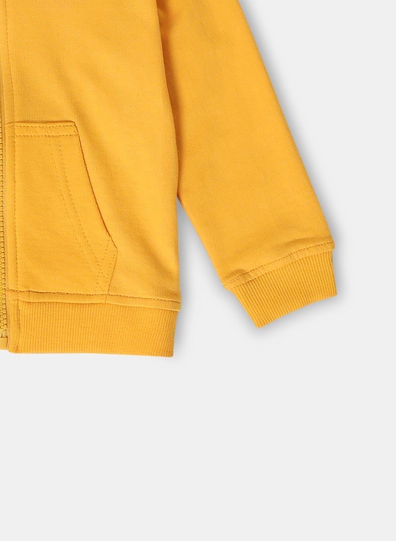 Zarafa boys hooded neck sleeve zip through bright yellow - Image 3