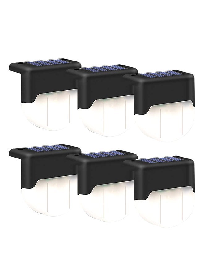 NIBEMINENT 6-Piece Solar Energy Fence Stair Lamp Set Black/White/Blue - Image 1