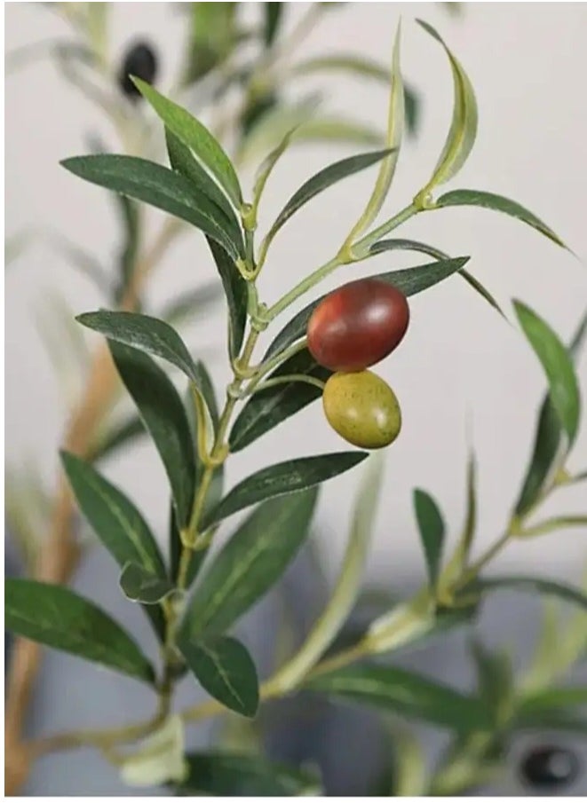 APEX Artificial Olive Tree Tall Fake Potted Olive Silk Tree with Planter Large Faux Olive Branches and Fruits Artificial Tree for Modern Home Office Living Room Floor Decor Indoor  - Image 4