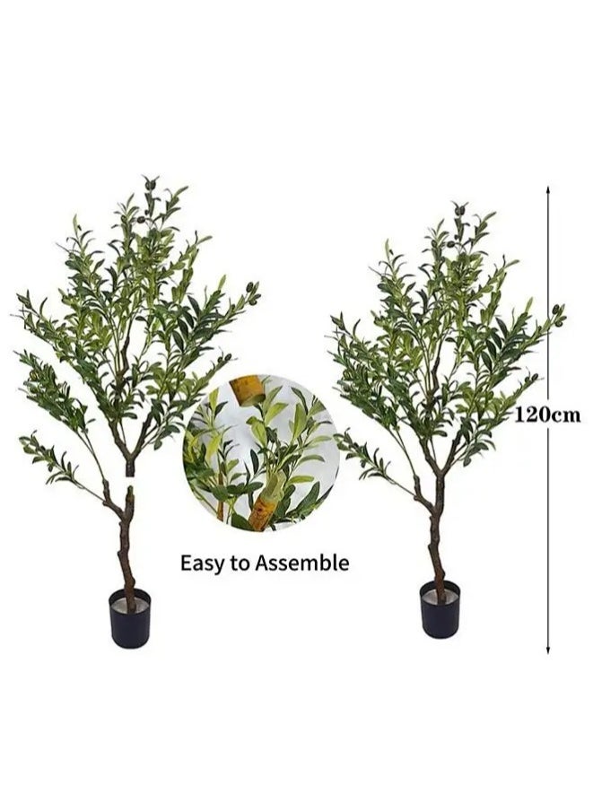 APEX Artificial Olive Tree Tall Fake Potted Olive Silk Tree with Planter Large Faux Olive Branches and Fruits Artificial Tree for Modern Home Office Living Room Floor Decor Indoor  - Image 5