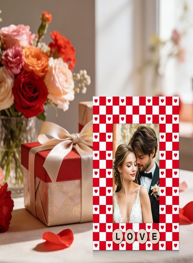 PETCEE Love Picture Frame for Couples - Valentines Day Picture Frame Unique Gift Red and White Heart Design Romantic Valentine's Day Gifts for Him Her Wedding Anniversary Birthday Family Decorations - Image 3