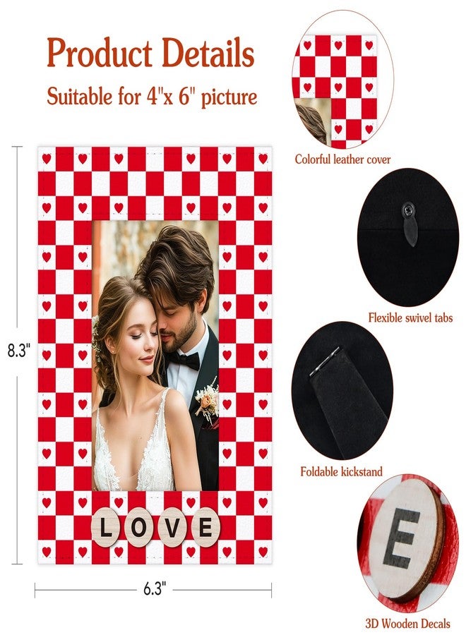 PETCEE Love Picture Frame for Couples - Valentines Day Picture Frame Unique Gift Red and White Heart Design Romantic Valentine's Day Gifts for Him Her Wedding Anniversary Birthday Family Decorations - Image 2