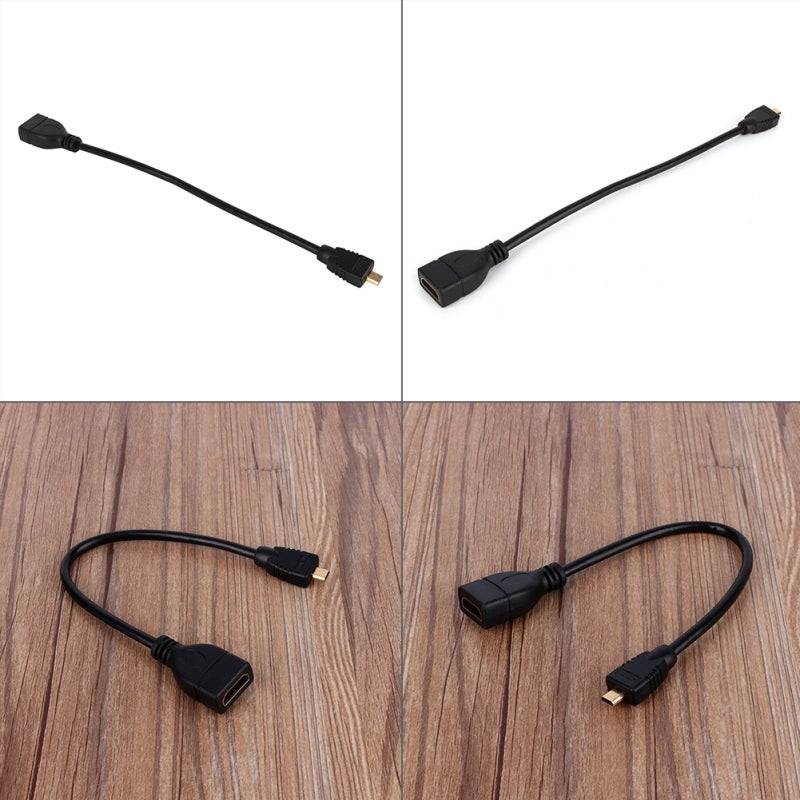 محول كابل تمديد من ذكر مايكرو HDMI إلى أنثى HDMI بدقة 1080P ثلاثية الأبعاد مع قناة عودة الصوت - جهاز توصيل لنقل الإشارة مقاوم للتآكل ويعمل فور التركيب لتوصيل الكمبيوتر المحمول أو الجهاز اللوحي بالتلفزيون أو الشاشة - Image 1