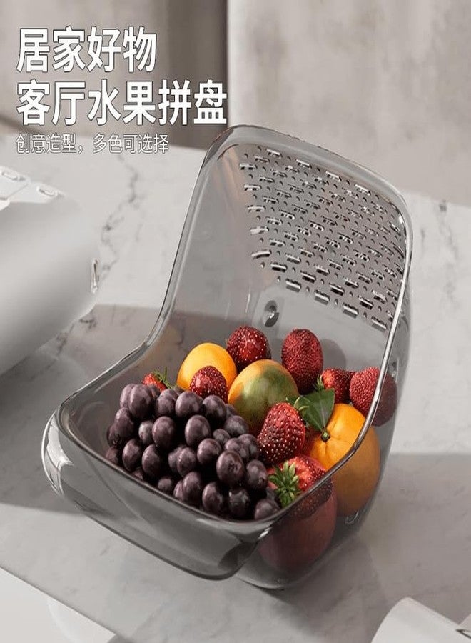 YESVIYA Double Drainage Sink Washing Basket, Multifunctional Kitchen Drain Vegetable and Fruit Drainer Bowl Multi Functional Rice Draining Basket for Household Material - Image 4