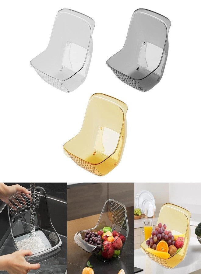 YESVIYA Double Drainage Sink Washing Basket, Multifunctional Kitchen Drain Vegetable and Fruit Drainer Bowl Multi Functional Rice Draining Basket for Household Material - Image 5