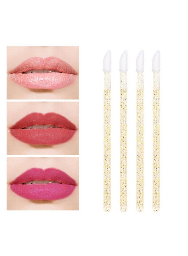 Mekupeu 300 Pack Disposable Gold Glitter Crystal Lip Brushes Premium Crystal Handle Lipstick Gloss Wands Mascara Applicator Makeup Tool Gold - Image 5