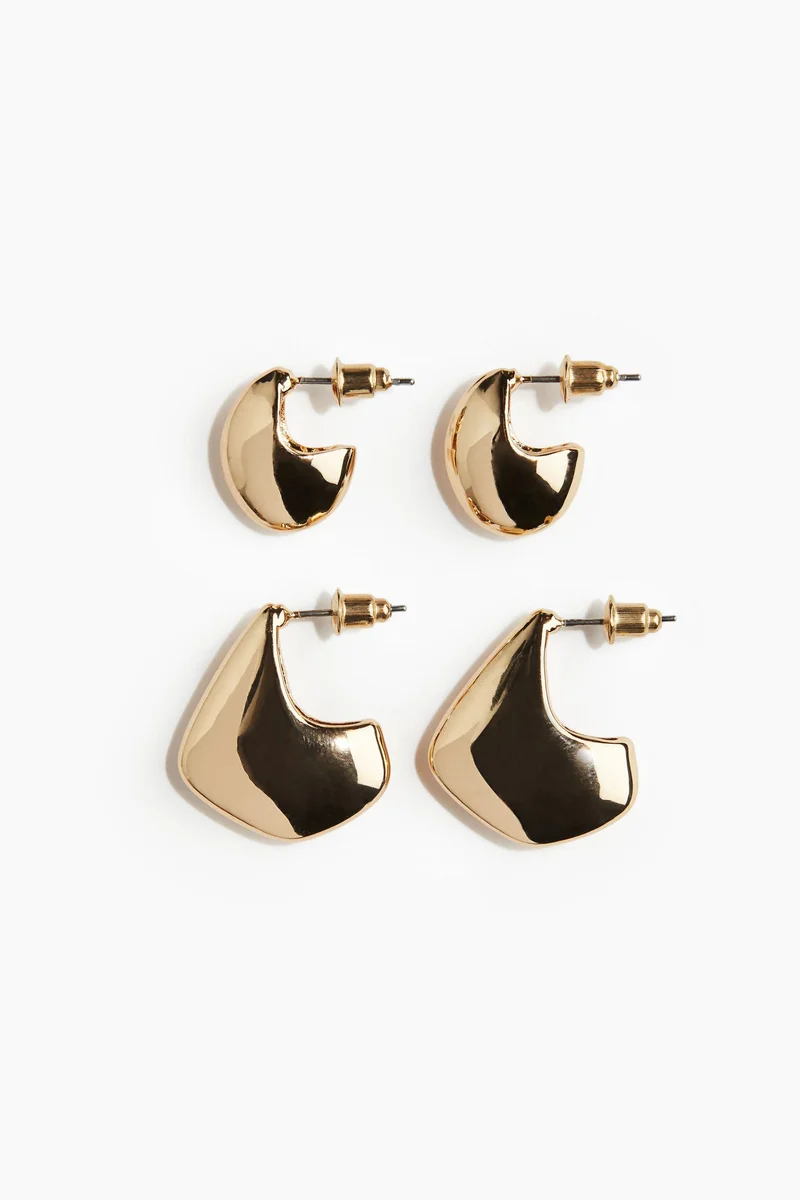 H&M 2 pairs dome earrings