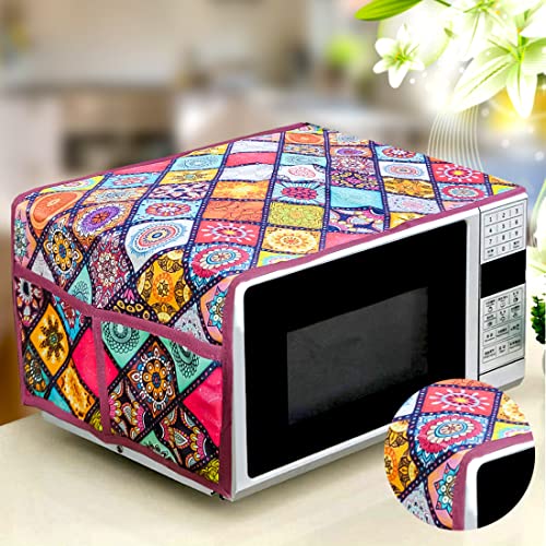 KANUSHI Industries® Microwave/Oven Top Cover with 4 Utility Pockets (VAR-Micro-DIG-B) - Image 3