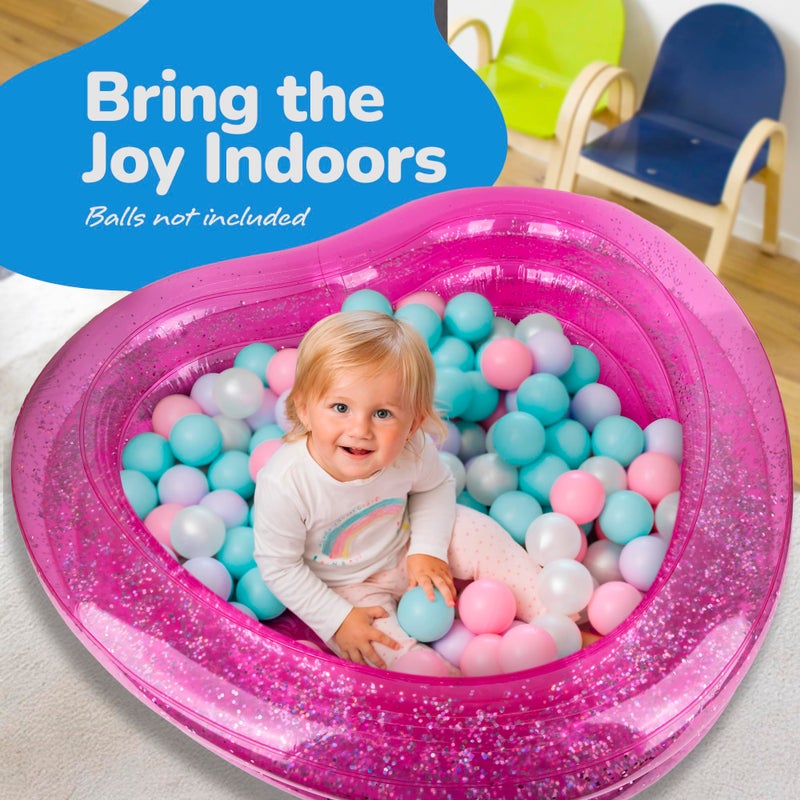 ArtCreativity Sparkly Inflatable Kiddie Pool with 3 Levels, Transparent Blow Up Pool for Kids with Silver Glitter and Cushioned Bottom, Easy to Inflate Outdoor Pools for Backyard, Summer Toys for Kids - Image 4