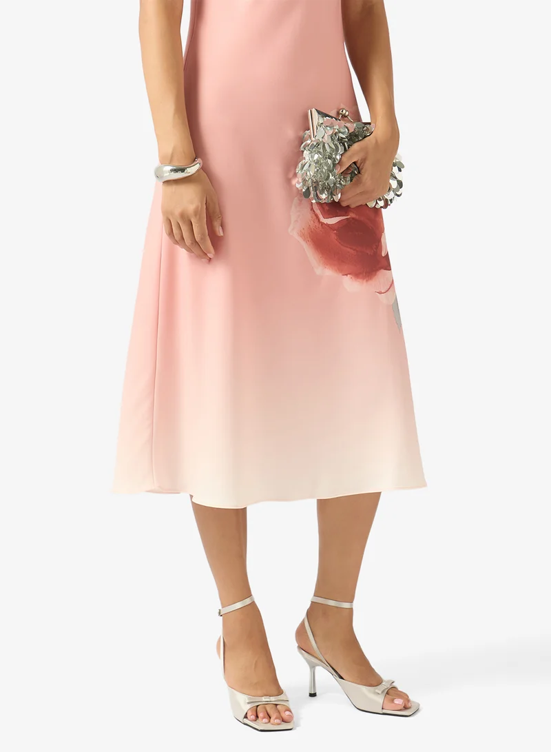 Ginger Velvet Bow Detail Sling Back Mid Heels