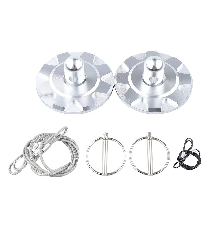 Blue Hood Locks Engine Parts Car Racing Hood Pin Latch Kit With Plate Bonnet Pins Modification - Image 4