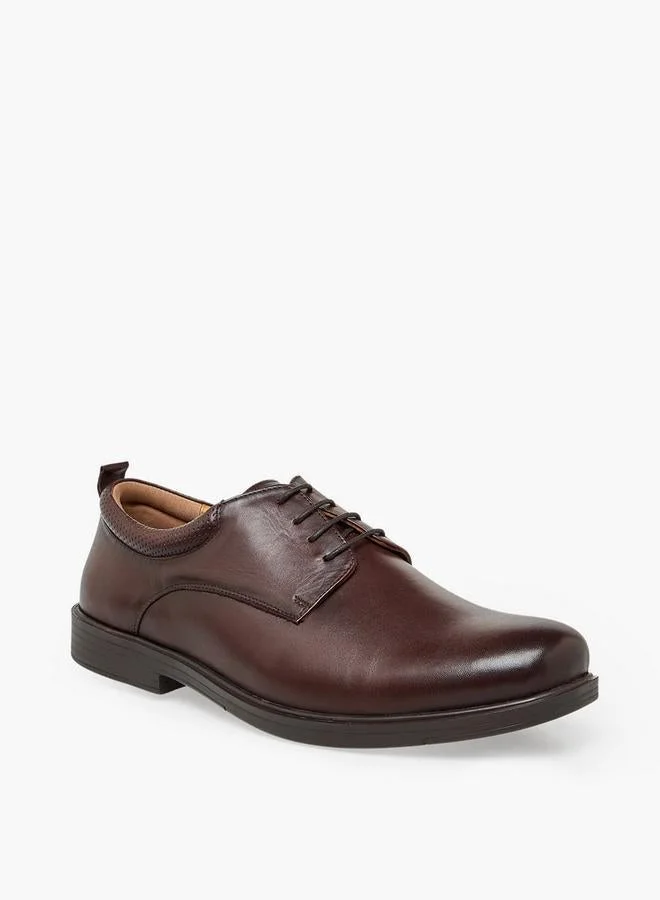Duchini Men Leather Lace-Up Derby Shoes