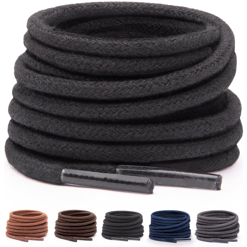 Miscly Shoe Laces for Dress Shoes - Round Oxford Shoelaces for Men - Multiple Lengths and Colors Available - Black, 30â€³ (76 CM) - Image 1