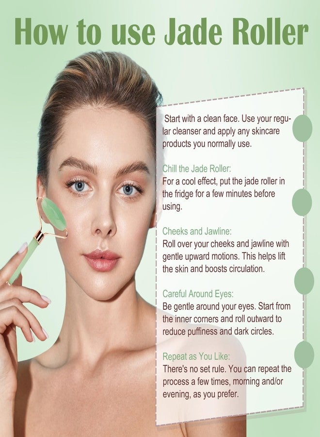CUBACO Spa Headband and Wristband Set for Women with Ice Jade Roller and Gua Sha, Skin Care Set Tools Puffy Makeup Headband Teen Girl Gifts Trendy Stuff Hair Accessories for Women - Image 2