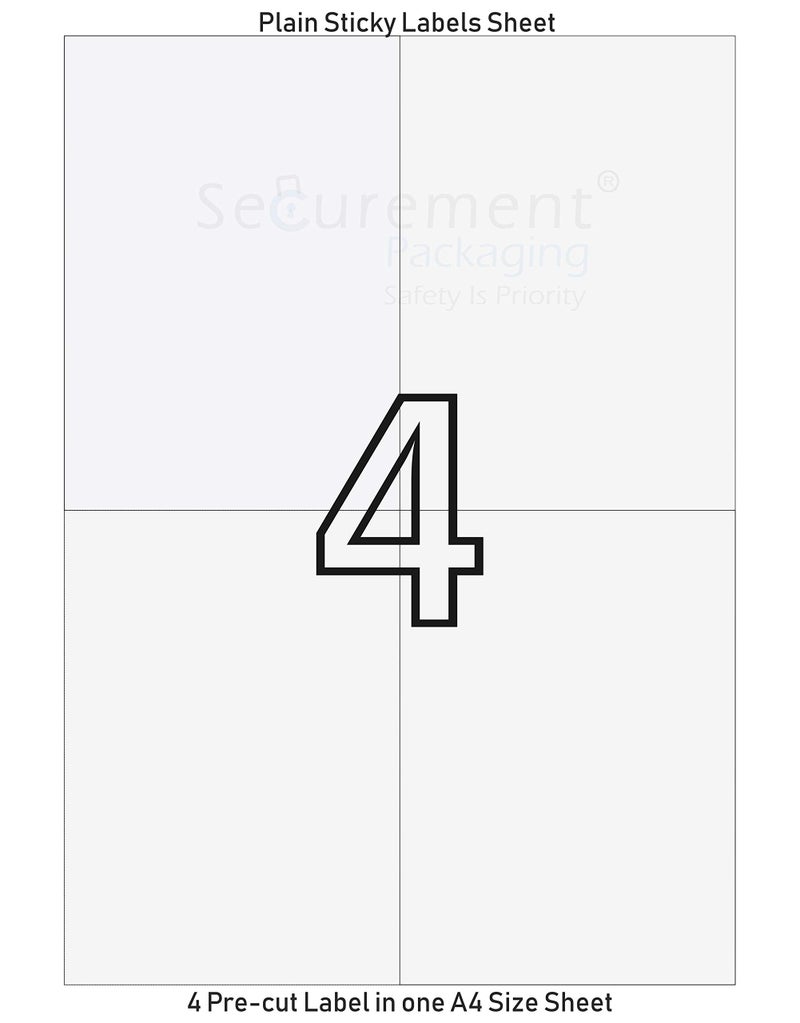 Securement Easyship Sticky Labels (A4 Size Sheet with 4 Pre-Cut Labels Per Sheet) - to Print Easyship Order Label & Invoice (200 Sheets) - Image 3