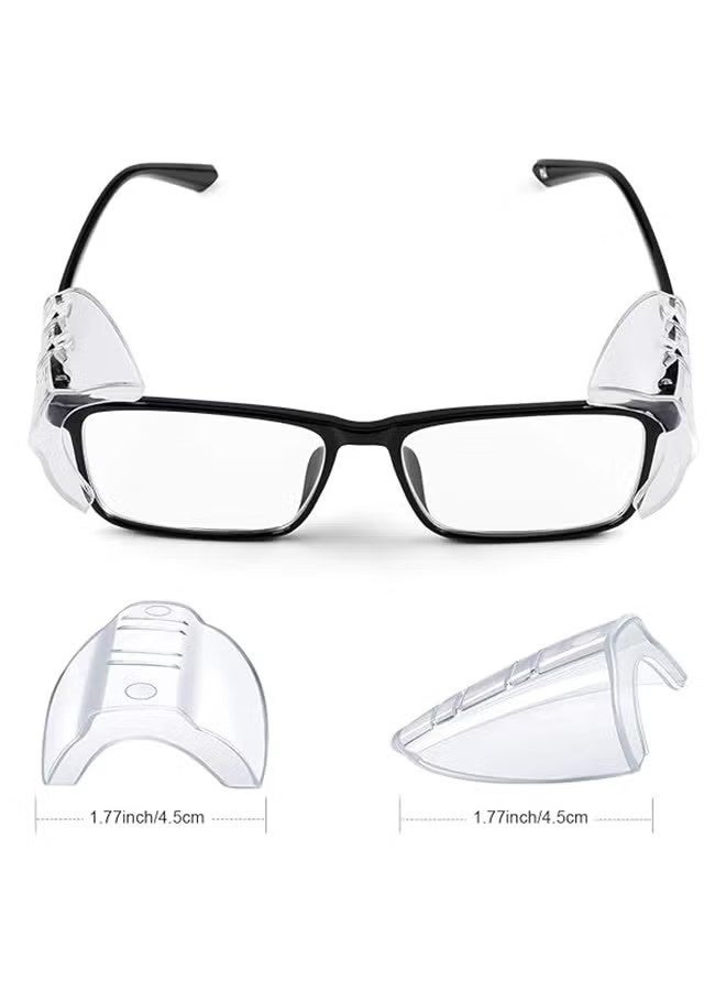 واي جيه 4 أزواج من نظارات الأمان مع واقيات جانبية لنظارات الوصفة الطبية، نظارات شفافة قابلة للانزلاق، تناسب النظارات الصغيرة إلى الكبيرة. - Image 3