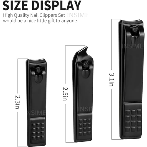 INSIME Nail Cutter Set - Big & Small Toe Nail Clippers for Men & Women - Stainless Steel - Image 2