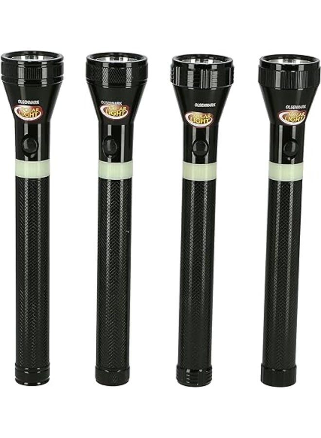 Olsenmark 4-in-1 Rechargeable LED Flashlight, 242mm - Multi-Function Torch with 1.2V 1200mAh Battery, Ideal for Camping, Hiking, and Power Outages - OMFL2618 - Image 1