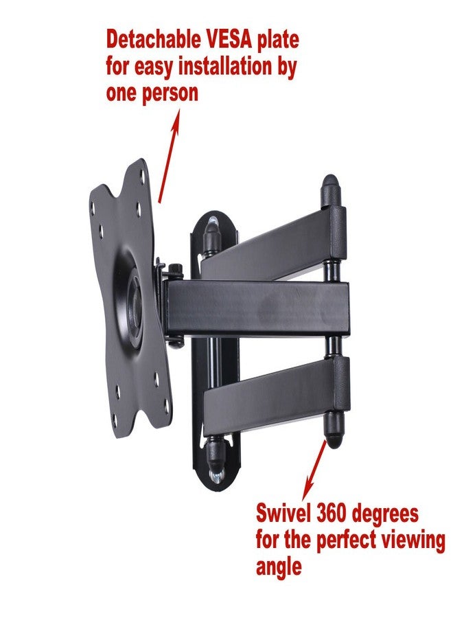 VideoSecu ML12B TV LCD Monitor Wall Mount Full Motion 15 inch Extension Arm Articulating Tilt Swivel for Most 19"-31" LED TV Flat Panel Screen with VESA 100x100, 75x75 1KX - Image 4