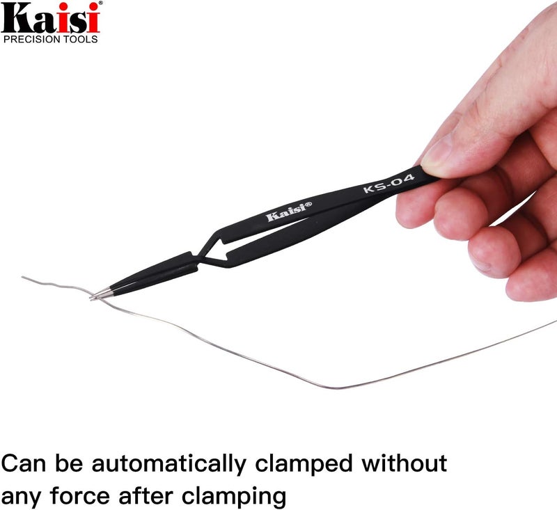 Kaisi 14 PCS Precision Tweezers Set, ESD Tweezer Set, Anti-Static Stainless Steel Tweezers Set for Craft, Jewelry, Electronics, Laboratory Work - Image 5
