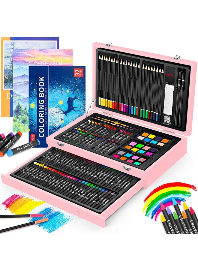 آي بايام هدايا عيد الميلاد من iBayam للأطفال والبالغين والفنانين والمراهقين والفتيات والأولاد، أشياء عصرية، لوازم فنية، مجموعة رسم فنية فاخرة مكونة من 150 قطعة مع لوحتي رسم، وكتاب تلوين، ومستلزمات يومية مكتبية - Image 1