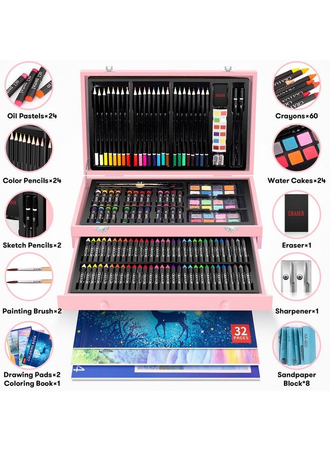 آي بايام هدايا عيد الميلاد من iBayam للأطفال والبالغين والفنانين والمراهقين والفتيات والأولاد، أشياء عصرية، لوازم فنية، مجموعة رسم فنية فاخرة مكونة من 150 قطعة مع لوحتي رسم، وكتاب تلوين، ومستلزمات يومية مكتبية - Image 3