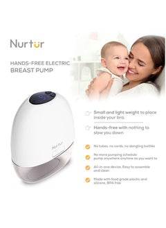 Nurtur Pack Of 1 Electric Breast Pump Hands Free Wearable And Portable  Wireless Breast Pump Hand Free Lcd Display Small and Light Weight White 140Ml Pack Of 1  - Image 2