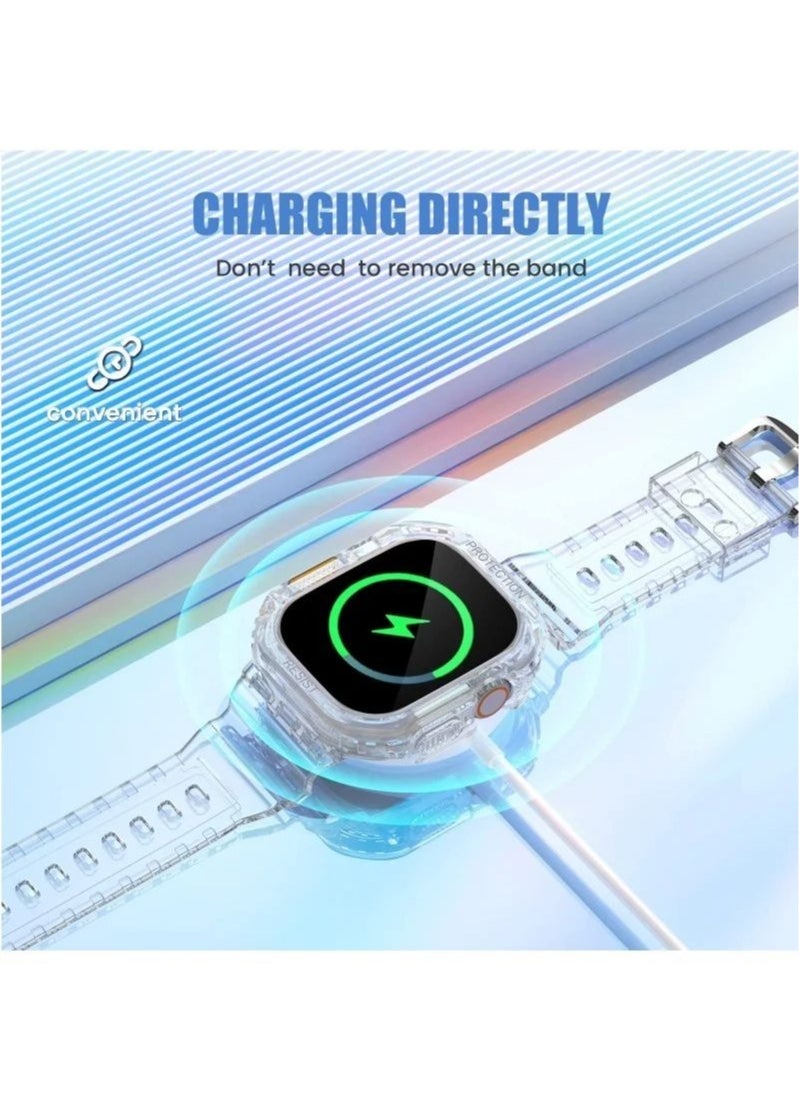 In Air - Compatible 2022 Apple Watch Ultra 49mm Band with Protective Bumper Crystal Clear Soft Sport Wristband - Image 1
