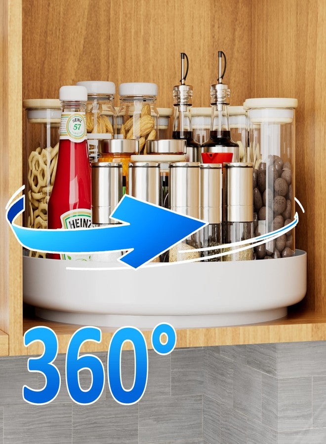 Ovicar Lazy Susan Cabinet Organizer - 13 inch Metal Turntable Lazy Susan for Kitchen Spice Rack Pantry Cupboard Bathroom Countertop Refrigerator Table Storage, White - Image 5