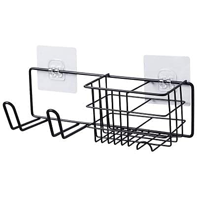 QUALIZA Magic Sticker Metal Creative Bathroom Hair Dryer Wall Mount Holder PunchFree Bathroom All Products Storage Rack WallMounted Bathroom Rack 1PC - Image 3