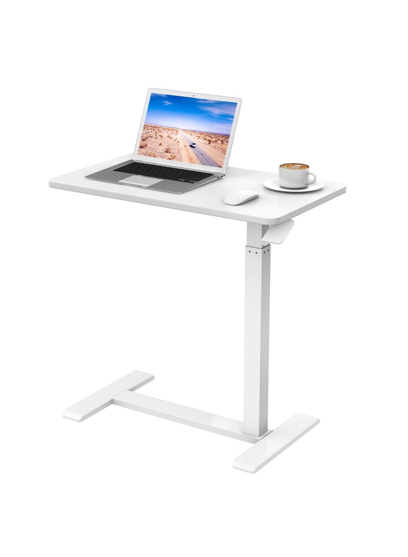 Arabest Medical Adjustable Overbed Bedside Table with Wheels Pneumatic Mobile Standing Desk Laptop Desk Rolling Computer Cart Movable Table Hospital Home Use  - Image 1
