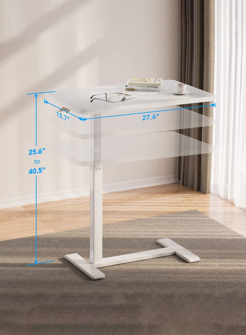 Arabest Medical Adjustable Overbed Bedside Table with Wheels Pneumatic Mobile Standing Desk Laptop Desk Rolling Computer Cart Movable Table Hospital Home Use  - Image 5