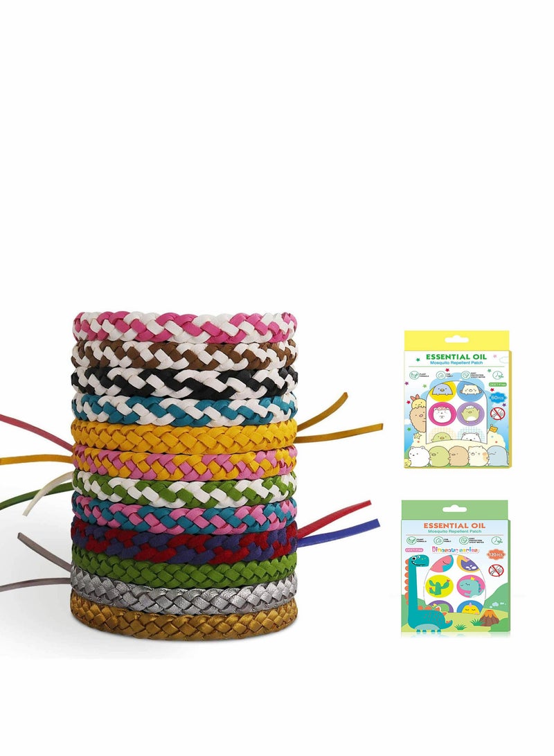 Zikra Mosquito Repellent Bracelet, Stickers, Natural Pure Essential Oil Insect Repellent Patches (12 Pcs Bands + 120 Pcs Stickers) - Image 1