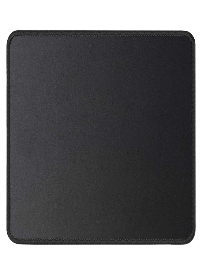 JIKIOU Mouse Pad with Non-Slip Rubber Base, Premium-Textured & Washable Computer Mousepad with Stitched Edges, Mouse Pads for Computers, Laptop, Gaming, Office & Home, 10.2 x 8.3 in, Black - Image 1