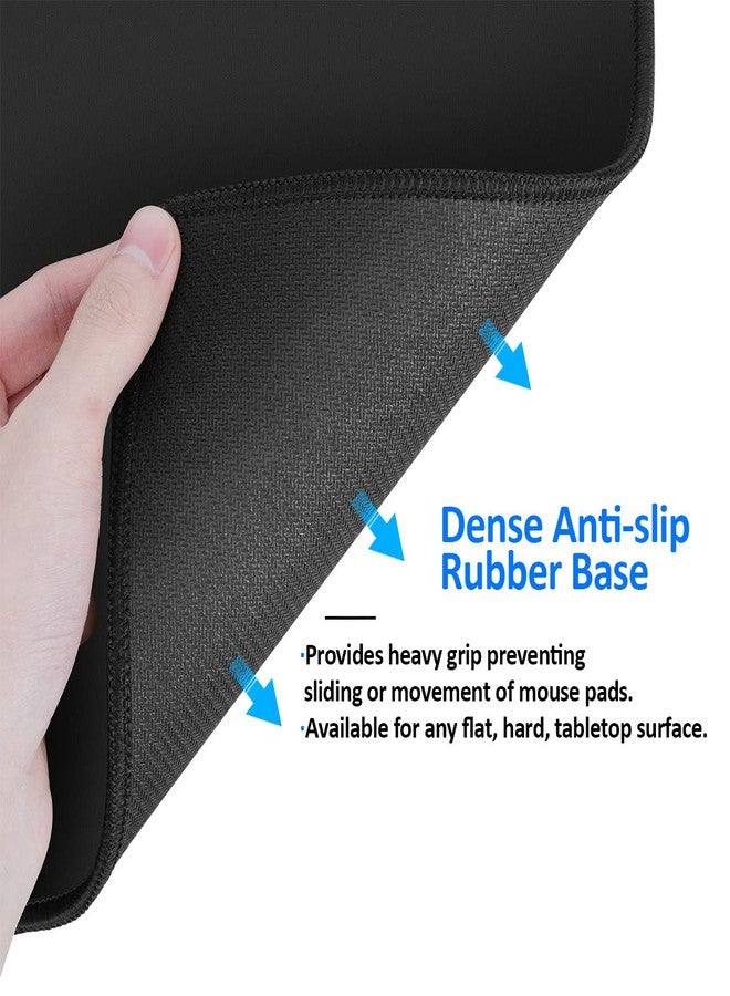 JIKIOU Mouse Pad with Non-Slip Rubber Base, Premium-Textured & Washable Computer Mousepad with Stitched Edges, Mouse Pads for Computers, Laptop, Gaming, Office & Home, 10.2 x 8.3 in, Black - Image 4