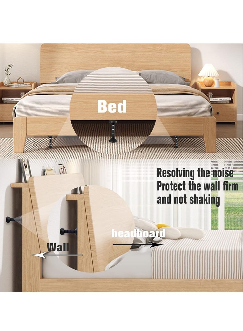 يلا جوي سدادات اللوح الأمامي القابلة للتعديل، أداة مضادة للاهتزاز لإطار السرير الملولب مانعة للاهتزاز، سدادة سرير لمنع الاهتزاز، مثبت مضاد للاهتزاز للأسرّة والخزائن والأرائك، سهلة التركيب (4 قطع أسود) - Image 4