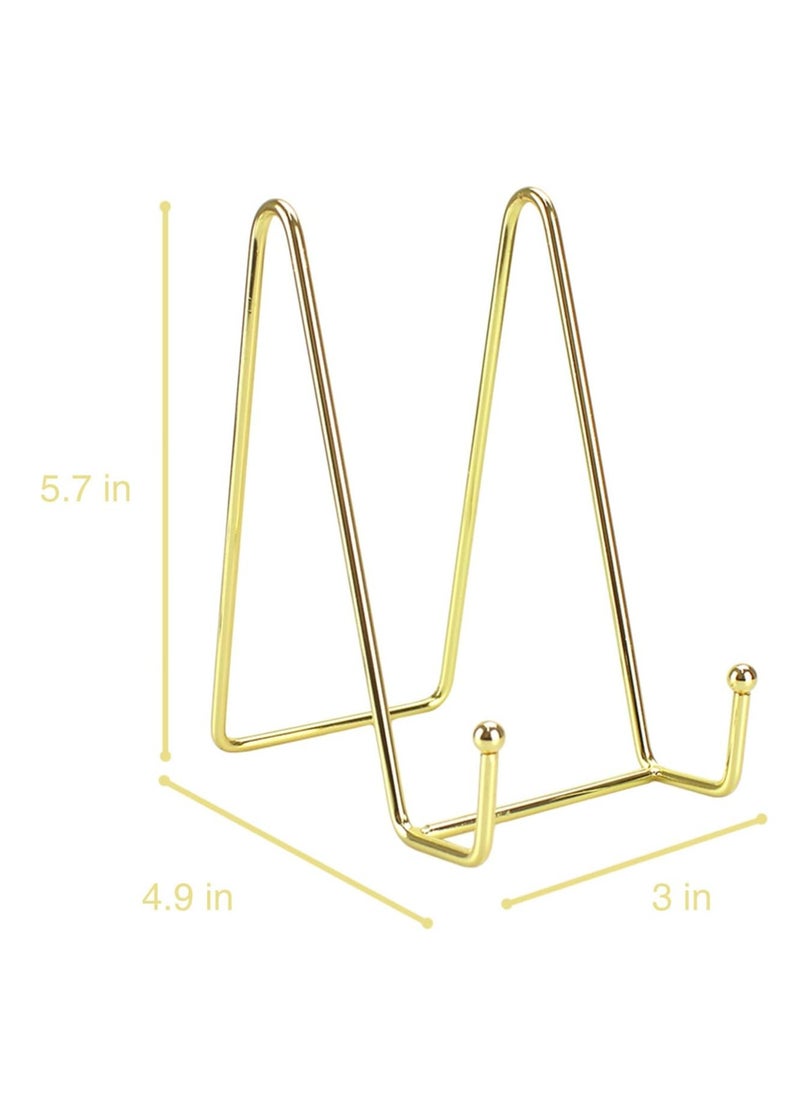 Oasisgalore Plate Stands for Display Plate Holder Display Stand，Metal Frame Easel for Plate Book Photo(Gold)  - Image 2