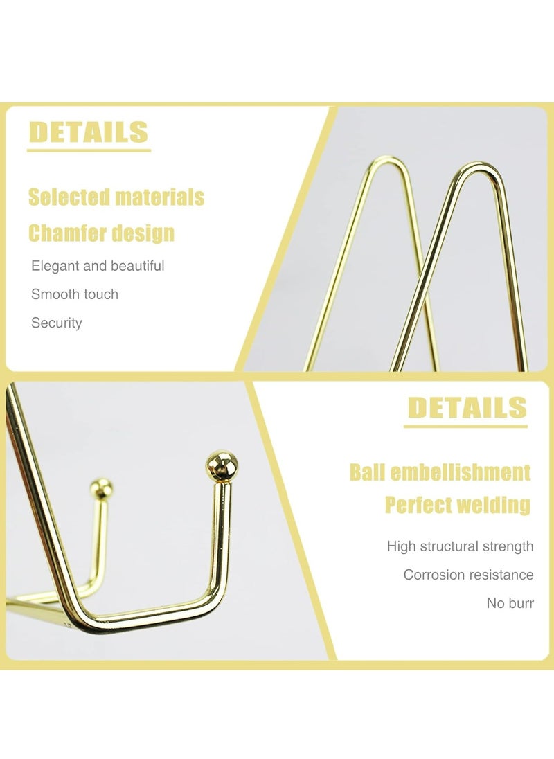 Oasisgalore Plate Stands for Display Plate Holder Display Stand，Metal Frame Easel for Plate Book Photo(Gold)  - Image 3
