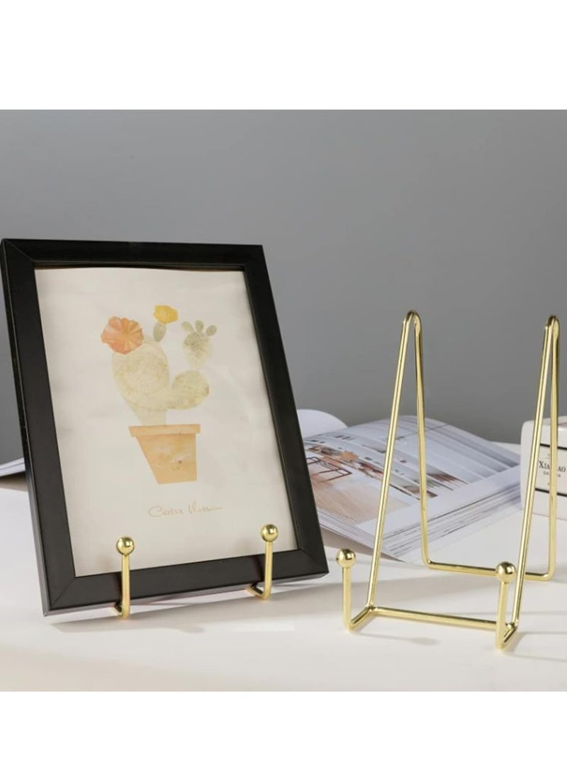 Oasisgalore Plate Stands for Display Plate Holder Display Stand，Metal Frame Easel for Plate Book Photo(Gold)  - Image 4