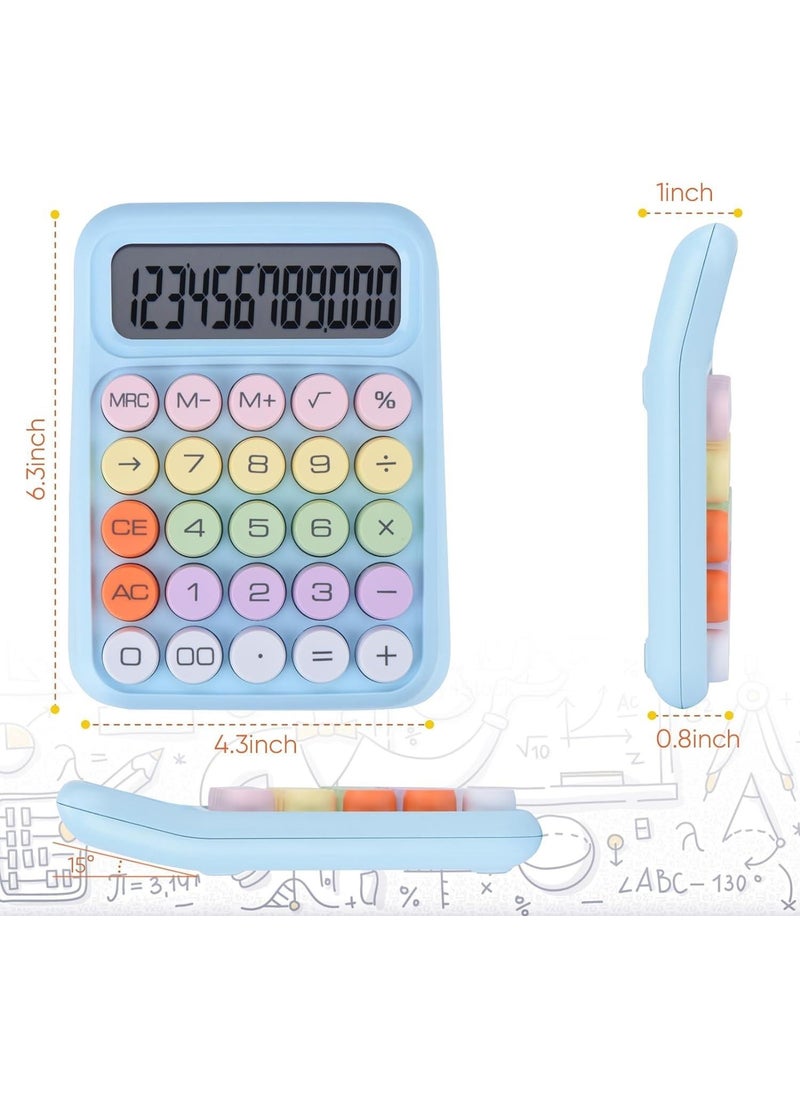 Valkyrie Colorful Very Cute 12 Digit Mechanical Calculator with Big Screen 4 Functions Home Office School Blue  - Image 5