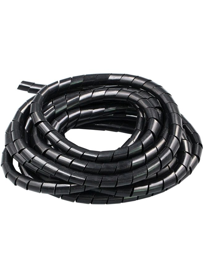 BURAQ 7m PE Spiral Pipes Wire Winding Organizer Tidy Tube, Nominal Diameter: 12mm(Black) - Image 1